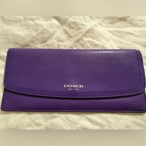 Coach Ultraviolet Purple Leather Slim Wallet used once